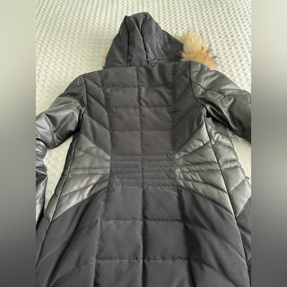 Black Danier winter jacket with leather details - Picture 4 of 6